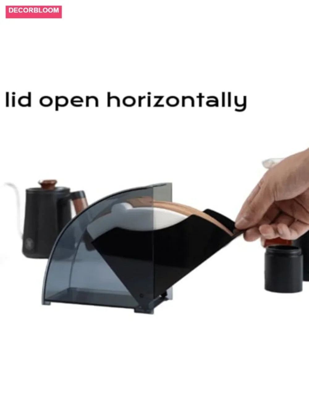 Acrylic Coffee Filter Holder with Lid, Dustproof Storage Box for Cone Filters